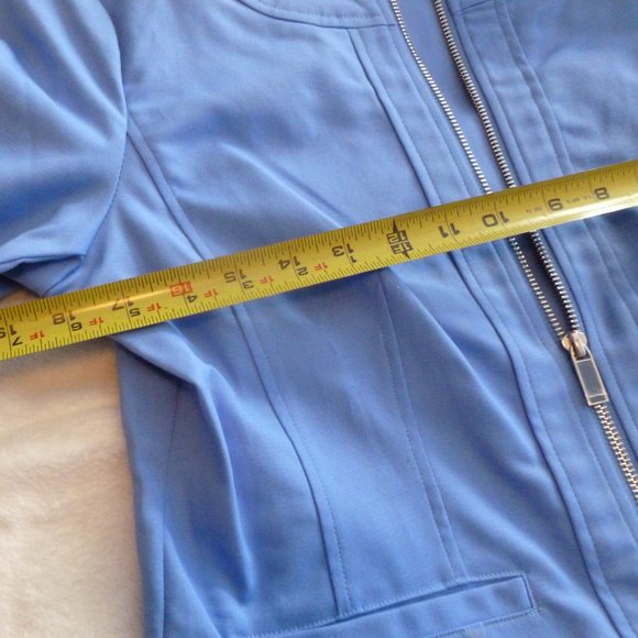 Rafaella Blue Marina Jacket Shirt zip up Top 8 pockets - Picture 8 of 12